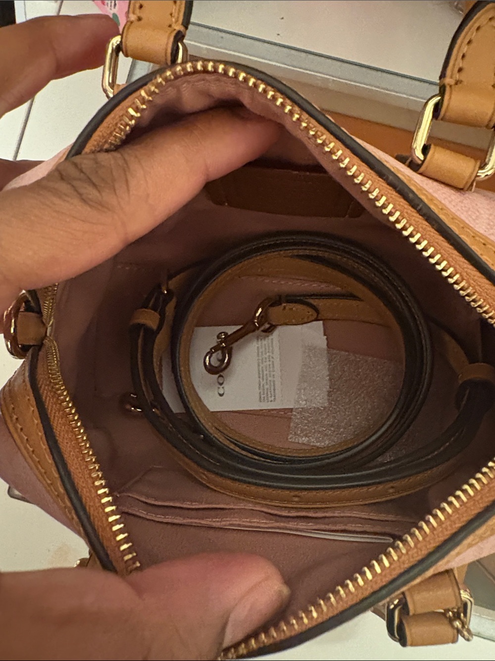 Authentic Coach mini Rowan in Powder Pink - Picture 2 of 6